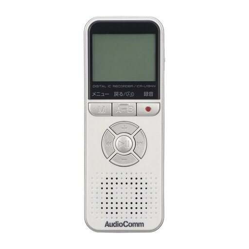 オーム電機 AudioComm デジタルICレコーダー 4GB ホワイト ICR-U134N オーム電機 AudioComm デジタルICレコーダー 4GB ホワイト ICR-U134N
