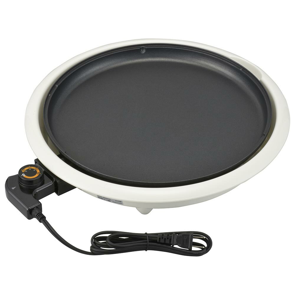 オーム電機 ホットプレート ホワイト COK-YM130A-W フッ素加工