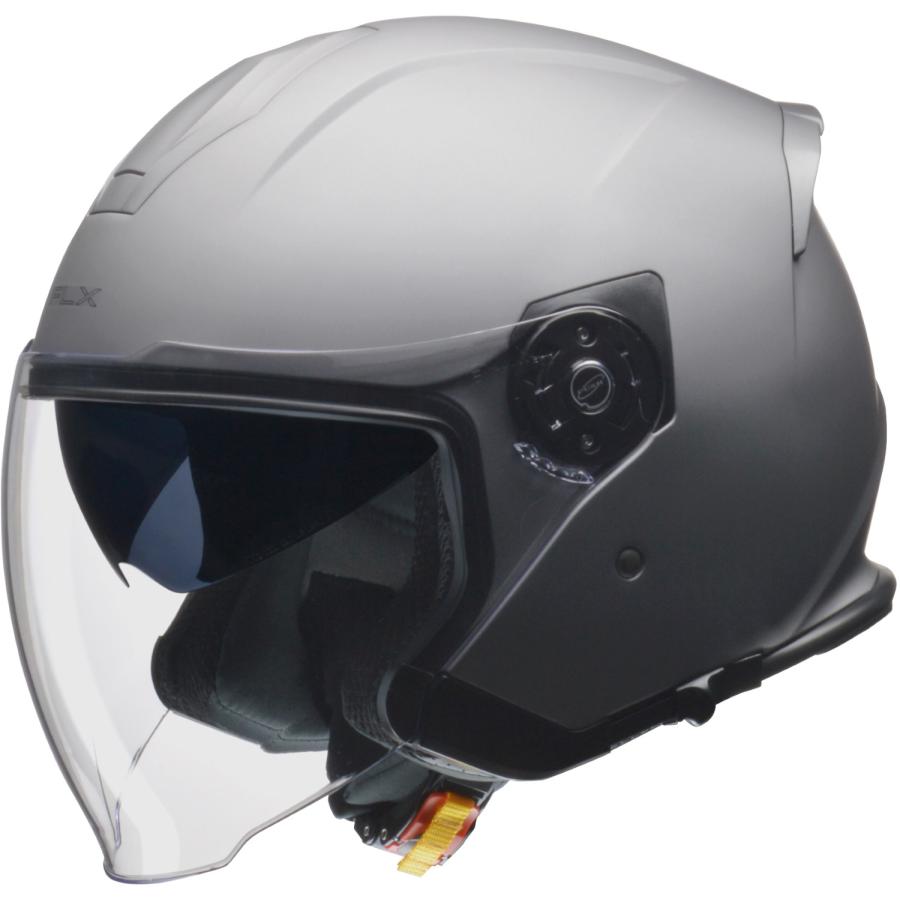 リード工業(LEAD) インナーシールド付き ジェットヘルメット FLX マットシルバー Lサイズ