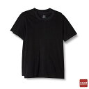 Hanes ヘインズ クルーネックTシャツ 丸首半袖 黒 Mサイズ 2枚組 HM1EU702 メンズ インナー(4)