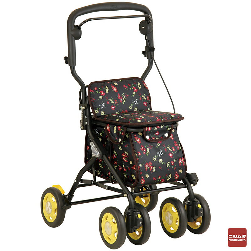 【外箱に少々難あり・中身は新品です】 幸和製作所 シルバーカー ルーティ ブラック SIMD01-BK