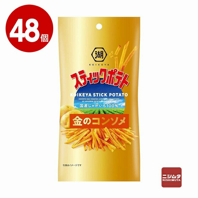 湖池屋　スリムバッグ　スティックポテト　金のコンソメ　34g×48個【送料無料】【m特】