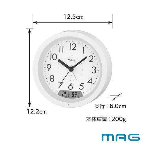 ノア精密 自動点灯デジアナ目覚まし時計 レイ T-786 WH-Z [3]