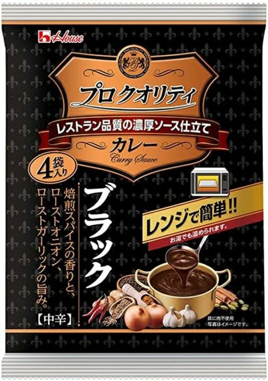 ハウス食品 House プロ クオリティカレー ブラック 4袋入り 540g(135g×4袋) nishimuta-10208287 ニシムタ 楽天市場店 パッケージ画像