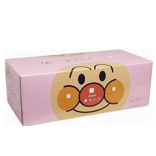 おとなにも、かわいい。こどもにも、やさしい。アンパンマンの「鼻セレブ」はやわらかさにこだわった、ふんわり厚手の特別仕様です。 ネピア独自の「トリプル保湿」に加え、潤い成分「植物由来スクワラン」と「ベビーオイル」を配合。 おとなの鼻にはもちろん、デリケートなおこさまの鼻にも、やさしい使い心地です。 【寸法】たて200mm×よこ225mm 【枚数】360枚(180組) 【個数】1箱 【原産国】日本 【注意事項】 ・直射日光のあたる場所や、高温の車内では、保湿効果が低下することがありますので、長時間置かないでください。 ・このティッシュペーパーは水に溶けにくいので、水洗トイレでは使用したり捨てたりしないでください。 ・引火をさけるため、火のそばにはおかないでください。 ・万一、お肌に合わない場合はご使用をおやめください。 ・ミシン目で指を傷つけることがありますのでご注意ください。 ・においが吸着しやすいため、保管場所等にご注意ください。 【特記】 ※商品の改訂等により、パッケージデザイン・内容量等は予告なく変更される場合がございます。 ※商品は自社店舗販売と在庫を共有しているため、在庫更新のタイミングにより、在庫切れの場合やむをえずキャンセルさせていただく可能性があります。おとなにも、かわいい。こどもにも、やさしい。アンパンマンの「鼻セレブ」はやわらかさにこだわった、ふんわり厚手の特別仕様です。 ネピア独自の「トリプル保湿」に加え、潤い成分「植物由来スクワラン」と「ベビーオイル」を配合。 おとなの鼻にはもちろん、デリケートなおこさまの鼻にも、やさしい使い心地です。