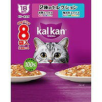 乐天商城 - カルカン パウチ 18歳 2種まぐろかつおたい まぐろ白身ほたてだし 8袋 60g×8P