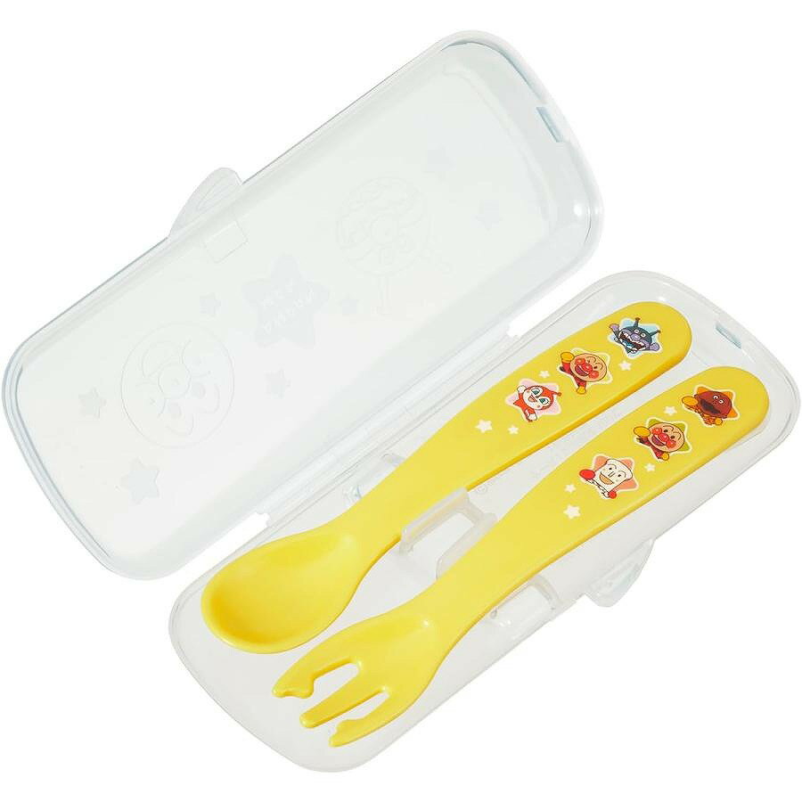 Set - レック アンパンマン 抗菌 ケース付き スプーン・フォーク イエロー