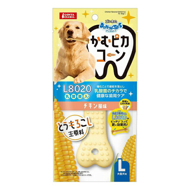 ・とうもろこしが主原料で安心！噛むことで歯の汚れを落とす！ ・L8020乳酸菌のチカラで健康な歯周ケア！ ・歯磨き専用ガムL8020を入れて更に効果的にデンタルケア！ 【原材料】コーンスターチ、エンドウ豆、グリセリン、L8020乳酸菌発酵物(デキストリン、米発酵エキス)、香料、着色料 【内容量】1本 【サイズ（約）】幅48mm×奥行24mm×高さ170mm 【対象動物】大型犬 【原産国】中国 【発売元、製造元、輸入元又は販売元】株式会社マルカン 【特記】 ※商品の改訂等により、パッケージデザイン・内容量等は予告なく変更される場合がございます。 ※商品は自社店舗販売と在庫を共有しているため、在庫更新のタイミングにより、在庫切れの場合やむをえずキャンセルさせていただく可能性があります。・とうもろこしが主原料で安心！噛むことで歯の汚れを落とす！ ・L8020乳酸菌のチカラで健康な歯周ケア！ ・歯磨き専用ガムL8020を入れて更に効果的にデンタルケア！ 【原材料】コーンスターチ、エンドウ豆、グリセリン、L8020乳酸菌発酵物(デキストリン、米発酵エキス)、香料、着色料 【内容量】1本 【サイズ（約）】幅48mm×奥行24mm×高さ170mm 【対象動物】大型犬 【原産国】中国 【発売元、製造元、輸入元又は販売元】株式会社マルカン 【特記】 ※商品の改訂等により、パッケージデザイン・内容量等は予告なく変更される場合がございます。 ※商品は自社店舗販売と在庫を共有しているため、在庫更新のタイミングにより、在庫切れの場合やむをえずキャンセルさせていただく可能性があります。