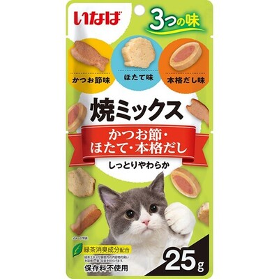 商品説明 かわいい形のかつおとささみのおやつ。3つの味を一緒に楽しむことができます。 品質表示 原材料 鶏肉（ささみ）、かつお、かつお節エキス、ほたてエキス、煮干しエキス、酵母エキス、ビタミンE、緑茶エキス、紅麹色素 形状 ドライパック 保証成分値 たんぱく質24.0％以上、脂質2.5％以上、粗繊維0.4％以下、灰分2.0％以下、水分71.0％以下 エネルギー：約40kcal／袋 内容量 25g ※商品の改訂等により、パッケージデザイン・内容等は予告なく変更される場合がございます。 ※商品は自社店舗販売と在庫を共有しているため、在庫更新のタイミングにより、在庫切れの場合やむをえずキャンセルさせていただく可能性があります。商品説明 かわいい形のかつおとささみのおやつ。3つの味を一緒に楽しむことができます。 品質表示 原材料 鶏肉（ささみ）、かつお、かつお節エキス、ほたてエキス、煮干しエキス、酵母エキス、ビタミンE、緑茶エキス、紅麹色素 形状 ドライパック 保証成分値 たんぱく質24.0％以上、脂質2.5％以上、粗繊維0.4％以下、灰分2.0％以下、水分71.0％以下 エネルギー：約40kcal／袋 内容量 25g ※商品の改訂等により、パッケージデザイン・内容等は予告なく変更される場合がございます。 ※商品は自社店舗販売と在庫を共有しているため、在庫更新のタイミングにより、在庫切れの場合やむをえずキャンセルさせていただく可能性があります。