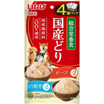 いなば 国産鶏 とり軟骨・ビーフバラエティ 70g×4袋