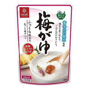 梅干し丸ごと1粒入りで、 やさしい酸味・塩味の梅がゆです。 穀物の粒感を残しふっくら仕上げているので、 満足の食べ応えのおかゆです。 原材料 うるち米（国産）、梅干 ※商品の改定等により、パッケージデザイン・内容等は予告なく変更される場合がございます。 ※商品は自社店舗販売と在庫を共有しているため、在庫更新のタイミングにより、在庫切れの場合やむえずキャンセルさせていただく可能性があります。梅干し丸ごと1粒入りで、 やさしい酸味・塩味の梅がゆです。 穀物の粒感を残しふっくら仕上げているので、 満足の食べ応えのおかゆです。 原材料 うるち米（国産）、梅干 ※商品の改定等により、パッケージデザイン・内容等は予告なく変更される場合がございます。 ※商品は自社店舗販売と在庫を共有しているため、在庫更新のタイミングにより、在庫切れの場合やむえずキャンセルさせていただく可能性があります。