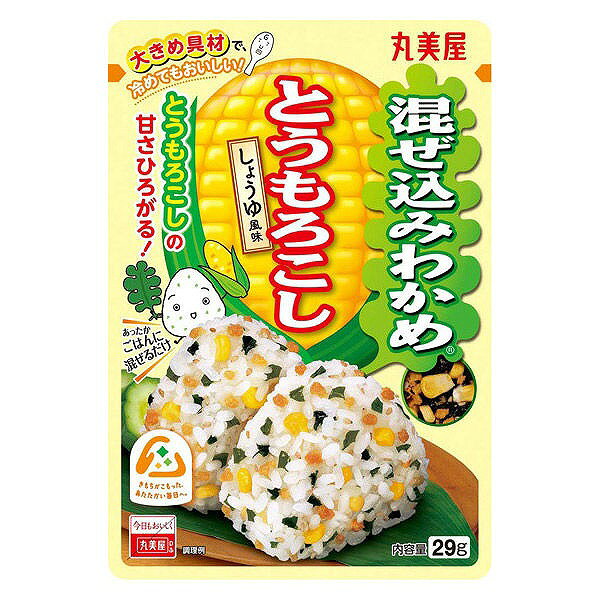 とうもろこしとわかめを醤油味で仕上げ、とうもろこしの甘さが広がる味わいにしました。 素材 味付わかめ（わかめ,食塩,還元水あめ,酵母エキス粉末,砂糖,デキストリン,粉末油脂）（国内製造）,コーン,パン粉,食塩,砂糖,コーンパウダー,いりごま,大豆加工品,醤油,パーム油,酵母エキス粉末,酵母エキス調味料／調味料（アミノ酸等）,加工でん粉,香料,酸化防止剤（ビタミンE）,カロチノイド色素,（一部に小麦・ごま・大豆を含む） ※商品の改定等により、パッケージデザイン・内容等は予告なく変更される場合がございます。 ※商品は自社店舗販売と在庫を共有しているため、在庫更新のタイミングにより、在庫切れの場合やむえずキャンセルさせていただく可能性があります。とうもろこしとわかめを醤油味で仕上げ、とうもろこしの甘さが広がる味わいにしました。 素材 味付わかめ（わかめ,食塩,還元水あめ,酵母エキス粉末,砂糖,デキストリン,粉末油脂）（国内製造）,コーン,パン粉,食塩,砂糖,コーンパウダー,いりごま,大豆加工品,醤油,パーム油,酵母エキス粉末,酵母エキス調味料／調味料（アミノ酸等）,加工でん粉,香料,酸化防止剤（ビタミンE）,カロチノイド色素,（一部に小麦・ごま・大豆を含む） ※商品の改定等により、パッケージデザイン・内容等は予告なく変更される場合がございます。 ※商品は自社店舗販売と在庫を共有しているため、在庫更新のタイミングにより、在庫切れの場合やむえずキャンセルさせていただく可能性があります。