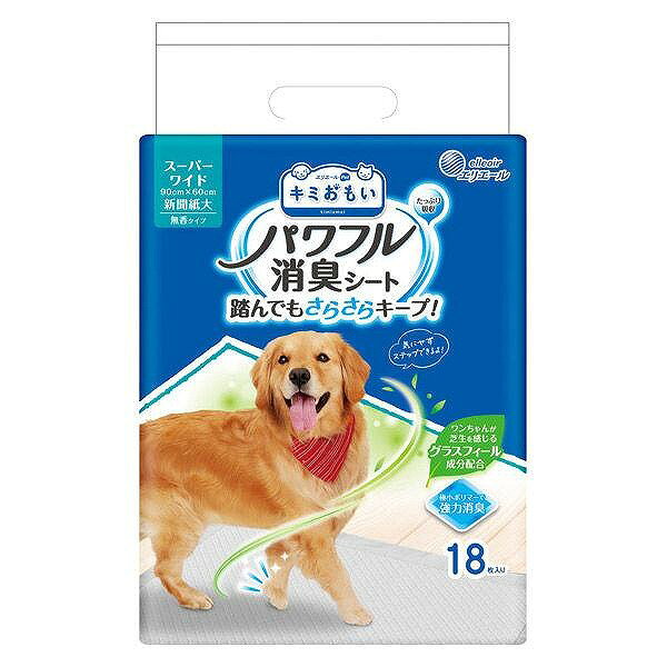 内容量：18枚 シートサイズ 90cm×60cm 製品素材 表面材：ポリオレフィン系不織布 吸水材：綿状パルプ、高分子吸水材、吸収紙 防水材：ポリオレフィン系フィルム 結合材：スチレン系合成樹脂? その他：香料 ・使用後の処理方法。 使用後の本品の捨て方については、お住いの地域のルールに従ってください。 使用後は汚れた部分を内側にして、小さく丸めて不衛生にならないように処理してください。 トイレの詰まりを防止するために、水洗トイレに流さないでください。 ・保管方法。 火気の近く、日の当たる所及び高温多湿になる所には置かないでください。 開封後、ほこりや虫が入らないよう封をしっかり閉じて衛生的に保管してください。 乳幼児やペットが触れない所に保管してください。 本品の空き袋をおもちゃにしないでください。 ・用途。 本品は愛犬の室内用ペットシーツです。 用途以外には使用しないでください。 本品の特性上、表面材及び吸収体が柔らかく、噛んだり引っ掻いたりすると製品が破れ中身が飛び散ることがあります。ペットシーツで遊ぶ癖のある愛犬には使用を控えてください。 ・使用上の注意。 本品は食べられません。万が一、飲み込んだ場合は、医師や獣医師にご相談ください。 万が一、中身を吸い込んだ場合や、目に入った場合は、医師や獣医師にご相談ください。 本品は丁寧に広げてください。 本品はハサミなどで切らないでそのままご使用ください。中身が飛び散ったり、汚れやモレの原因となります。 本品は汚れてもかまわない場所に敷いて使用してください。 本品は愛犬の体調や尿量、使用環境によっては機能が十分に発揮できない場合があります。 ・使用方法。 本品が汚れたら、早めに交換してください。 本品にうんちをした場合は、不衛生にならないように取り除き、お住いの地域のルールに従って処理してください。 おしっこ跡踏んでも足裏がさらさら。 おしっこをたっぷり吸収して、逆戻りしにくいから、おしっこ跡を踏んでも安心。足裏がぬれにくい。拡散面積の縮小*でおしっこ最中の足濡れも防ぎます！ ※当社従来品比。 排尿直後から瞬間吸収！長時間消臭でニオイ知らず。 おしっこ臭の原因であるアンモニアを強力消臭！排尿直後からおしっこを素早く吸収し、室内でおしっこを感じるストレスを軽減。 まるでお外でトイレ気分！？グラスフィール成分配合。 お外気分！？グラスフィール成分配合 人には香らないものの、ワンちゃんのみに感じとることが出来る成分を配合。ワンちゃんにも快適な室内トイレ環境を。 ※シートは無香タイプ。 シートはおしっこの色がみえやすい『オフホワイトカラー』を採用！ おしっこの色が見えやすいシートカラー。 いつでもおしっこの色をチェック！ ※商品の改訂等により、パッケージデザイン・内容等は予告なく変更される場合がございます。 ※商品は自社店舗販売と在庫を共有しているため、在庫更新のタイミングにより、在庫切れの場合やむをえずキャンセルさせていただく可能性があります。内容量：18枚 シートサイズ 90cm×60cm 製品素材 表面材：ポリオレフィン系不織布 吸水材：綿状パルプ、高分子吸水材、吸収紙 防水材：ポリオレフィン系フィルム 結合材：スチレン系合成樹脂? その他：香料 ・使用後の処理方法。 使用後の本品の捨て方については、お住いの地域のルールに従ってください。 使用後は汚れた部分を内側にして、小さく丸めて不衛生にならないように処理してください。 トイレの詰まりを防止するために、水洗トイレに流さないでください。 ・保管方法。 火気の近く、日の当たる所及び高温多湿になる所には置かないでください。 開封後、ほこりや虫が入らないよう封をしっかり閉じて衛生的に保管してください。 乳幼児やペットが触れない所に保管してください。 本品の空き袋をおもちゃにしないでください。 ・用途。 本品は愛犬の室内用ペットシーツです。 用途以外には使用しないでください。 本品の特性上、表面材及び吸収体が柔らかく、噛んだり引っ掻いたりすると製品が破れ中身が飛び散ることがあります。ペットシーツで遊ぶ癖のある愛犬には使用を控えてください。 ・使用上の注意。 本品は食べられません。万が一、飲み込んだ場合は、医師や獣医師にご相談ください。 万が一、中身を吸い込んだ場合や、目に入った場合は、医師や獣医師にご相談ください。 本品は丁寧に広げてください。 本品はハサミなどで切らないでそのままご使用ください。中身が飛び散ったり、汚れやモレの原因となります。 本品は汚れてもかまわない場所に敷いて使用してください。 本品は愛犬の体調や尿量、使用環境によっては機能が十分に発揮できない場合があります。 ・使用方法。 本品が汚れたら、早めに交換してください。 本品にうんちをした場合は、不衛生にならないように取り除き、お住いの地域のルールに従って処理してください。 おしっこ跡踏んでも足裏がさらさら。 おしっこをたっぷり吸収して、逆戻りしにくいから、おしっこ跡を踏んでも安心。足裏がぬれにくい。拡散面積の縮小*でおしっこ最中の足濡れも防ぎます！ ※当社従来品比。 排尿直後から瞬間吸収！長時間消臭でニオイ知らず。 おしっこ臭の原因であるアンモニアを強力消臭！排尿直後からおしっこを素早く吸収し、室内でおしっこを感じるストレスを軽減。 まるでお外でトイレ気分！？グラスフィール成分配合。 お外気分！？グラスフィール成分配合 人には香らないものの、ワンちゃんのみに感じとることが出来る成分を配合。ワンちゃんにも快適な室内トイレ環境を。 ※シートは無香タイプ。 シートはおしっこの色がみえやすい『オフホワイトカラー』を採用！ おしっこの色が見えやすいシートカラー。 いつでもおしっこの色をチェック！ ※商品の改訂等により、パッケージデザイン・内容等は予告なく変更される場合がございます。 ※商品は自社店舗販売と在庫を共有しているため、在庫更新のタイミングにより、在庫切れの場合やむをえずキャンセルさせていただく可能性があります。