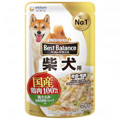 ベストバランス　パウチ　柴犬用　鶏ささみ・緑黄色野菜・キャベツ入り　60g