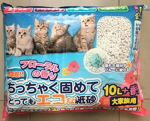 Paper - ちっちゃく固めてとってもエコな紙砂　フローラル　10L