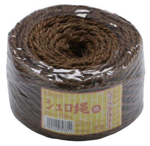 シュロ縄　エコランド　赤　3mm×100m