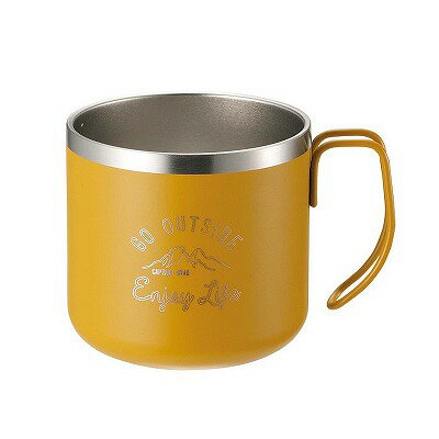 キャプテンスタッグ モンテ ダブルステンレスマグカップ 0.35L イエロー UE-3434　CAPTAIN STAG