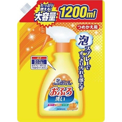 日本合成洗剤　　剤泡スプレー おふろ洗い 詰替 大容量 1200ミリリットル