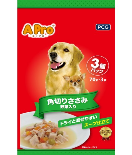 A Pro犬用パウチ　角切りささみ野菜