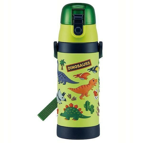 Rakuten - スケーター 3D ロック付 ワンプッシュ ダイレクトボトル 480ml ディノサウルス SDPV5 ボトル 水筒