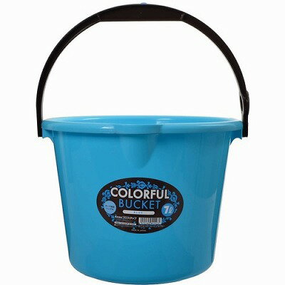 プロスタッフ カラフルバケツ 7L ホース固定リング付 ブルー