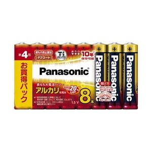 パナソニック アルカリ乾電池単4形8本パック LR03XJ/8SW パナソニック アルカリ乾電池単4形8本パック LR03XJ/8SW