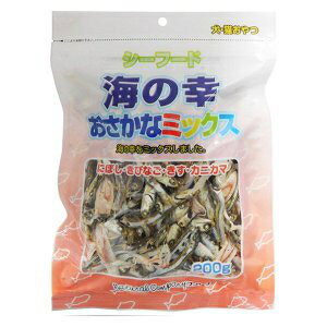 海の幸をミックスしました。 海の幸（にぼし、きびなご、きす、カニカマ） をミックスしました。 原材料　：いわし、きびなご、きす、たらすり身、小麦でんぷん、かに肉、食塩、植物油脂、ソルビトール、調味料（アミノ酸等）、着色料（紅麹、コチニール、アナトー）、保存料（デヒドロ酢酸Na）、酸化防止剤（ビタミンE）※商品は自社店舗販売と在庫を共有しているため、在庫更新のタイミングにより、在庫切れの場合やむをえずキャンセルさせていただく可能性があります。海の幸をミックスしました。 海の幸（にぼし、きびなご、きす、カニカマ） をミックスしました。 原材料　：いわし、きびなご、きす、たらすり身、小麦でんぷん、かに肉、食塩、植物油脂、ソルビトール、調味料（アミノ酸等）、着色料（紅麹、コチニール、アナトー）、保存料（デヒドロ酢酸Na）、酸化防止剤（ビタミンE）