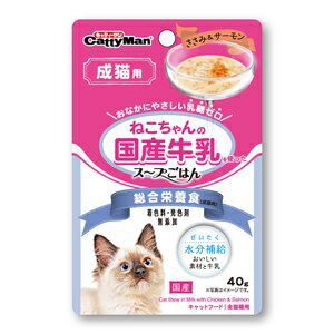 ドギーマン　猫ちゃんの国産牛乳を使ったスープごはん　ささみ＆サーモン　成猫用　40g