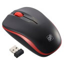オーム電機 静音ワイヤレスマウス IR LED Mサイズ ブラック/レッド PC-SMWIMS32 K(2)