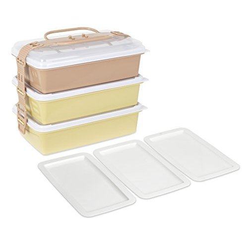 サンコープラスチック 弁当箱 リオパック 取り皿3枚付き アースベージュ