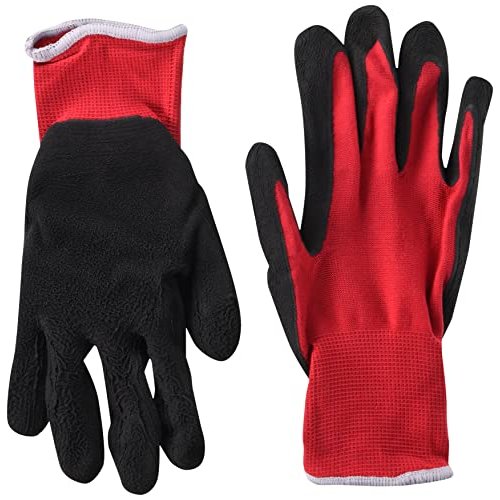 コーコス信岡 天然ゴム背抜き薄手手袋1双 Z-83 レッド M