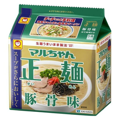 東洋水産 マルちゃん正麺 豚骨味 5食パック 東洋水産 マルちゃん正麺 豚骨味 5食パック