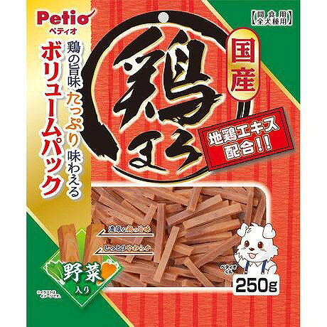 ●仕様 対象ペット年齢：6ヶ月〜 対象ペット種：全犬種 原産国：日本 商品重量：250g 成分値：たん白質：9.5％以上、脂質：4.5％以上、粗繊維：0.5％以下、灰分：3.5％以下、水分：30.0％以下 原材料・素材：肉類（鶏・鶏レバー）、卵類、パン粉、小麦粉、砂糖、還元水飴、食塩、でんぷん類、地鶏エキス、にんじん、ほうれん草、加工でんぷん、グリセリン、プロピレングリコール、ソルビトール、リン酸塩（Na）、保存料（ソルビン酸K）、酸化防止剤（エリソルビン酸Na）、カゼインNa、炭酸Ca、発色剤（亜硝酸Na）、着色料（酸化チタン・β-カロテン・黄4号・黄5号・銅葉緑素・赤106号） カロリー：315Kcal/100g 濃厚な鶏の旨味まるごとたっぷり。鶏肉をふっくら蒸して美味しさを閉じ込めました。 小さなワンちゃんやシニア犬にも食べやすいしっとり仕上げです。 栄養豊富なにんじん・ほうれん草使用。地鶏エキス配合で旨味アップ。 ※商品の改訂等により、パッケージデザイン・内容等は予告なく変更される場合がございます。 ※商品は自社店舗販売と在庫を共有しているため、在庫更新のタイミングにより、在庫切れの場合やむをえずキャンセルさせていただく可能性があります。●仕様 対象ペット年齢：6ヶ月〜 対象ペット種：全犬種 原産国：日本 商品重量：250g 成分値：たん白質：9.5％以上、脂質：4.5％以上、粗繊維：0.5％以下、灰分：3.5％以下、水分：30.0％以下 原材料・素材：肉類（鶏・鶏レバー）、卵類、パン粉、小麦粉、砂糖、還元水飴、食塩、でんぷん類、地鶏エキス、にんじん、ほうれん草、加工でんぷん、グリセリン、プロピレングリコール、ソルビトール、リン酸塩（Na）、保存料（ソルビン酸K）、酸化防止剤（エリソルビン酸Na）、カゼインNa、炭酸Ca、発色剤（亜硝酸Na）、着色料（酸化チタン・β-カロテン・黄4号・黄5号・銅葉緑素・赤106号） カロリー：315Kcal/100g 濃厚な鶏の旨味まるごとたっぷり。鶏肉をふっくら蒸して美味しさを閉じ込めました。 小さなワンちゃんやシニア犬にも食べやすいしっとり仕上げです。 栄養豊富なにんじん・ほうれん草使用。地鶏エキス配合で旨味アップ。 ※商品の改訂等により、パッケージデザイン・内容等は予告なく変更される場合がございます。 ※商品は自社店舗販売と在庫を共有しているため、在庫更新のタイミングにより、在庫切れの場合やむをえずキャンセルさせていただく可能性があります。
