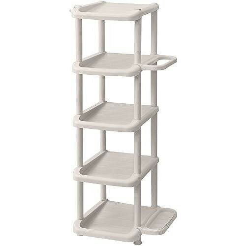 和泉化成 シューズラック5段 組立式 シングル ベージュ (38×31×高90.3cm)