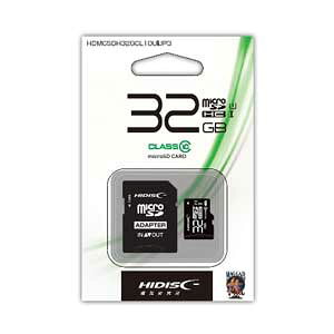 HIDISC microSDHCカード 32GB CLASS10 UHS-1対応 “高速転送 Read70” SD変換アダプタ付き HDMCSDH32GCL10JP3 HIDISC microSDHCカード 32GB CLASS10 UHS-1対応 “高速転送 Read70” SD変換アダプタ付き HDMCSDH32GCL10JP3