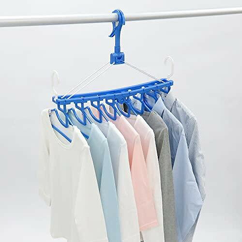 東和産業 洗濯 物干し NSR 洗濯ハンガー 8連 ブルー