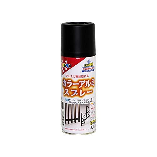 アサヒペン(Asahipen) カラーアルミスプレー 300ml ツヤ消し黒