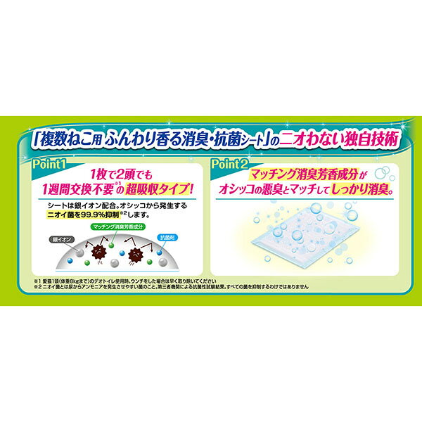 ニシムタ 楽天市場店のユニチャーム　デオトイレ　消臭・抗菌シート　複数ねこ用　ふんわり香るナチュラルガーデンの香り　16枚入｜アングル2