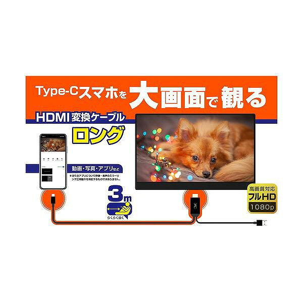 カシムラ KD-225 HDMI変換ケーブル Type-C専用 3m