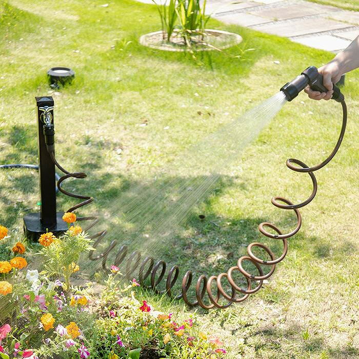 タカギ コイルホース 7.5m おしゃれ コンパクト ホース スパイラルGホース R007SBR