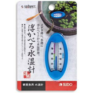 メダカ鉢や水鉢に浮かべ、上から読み取るタイプの水温計です。 狭い水面でも場所をとらないコンパクトサイズ。 本体サイズ：（約）長さ70mm×幅35mm×厚さ15mm 　測定範囲：0〜50℃※商品は自社販売と在庫を共有しているため、在庫更新のタイミングにより、在庫切れの場合やむをえずキャンセルさせていただく可能性があります。メダカ鉢や水鉢に浮かべ、上から読み取るタイプの水温計です。 狭い水面でも場所をとらないコンパクトサイズ。 本体サイズ：（約）長さ70mm×幅35mm×厚さ15mm 　測定範囲：0〜50℃