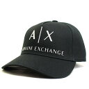 キャップ アルマーニ エクスチェンジ ARMANI EXCHANGE 帽子 ベースボールキャップ メンズ レディース ブラック 黒色 フリーサイズ ロゴ ブラン...