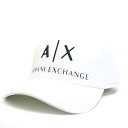 キャップ アルマーニ エクスチェンジ ARMANI EXCHANGE 帽子 ベースボールキャップ メンズ レディース ホワイト 白色 フリーサイズ ロゴ ブラン...