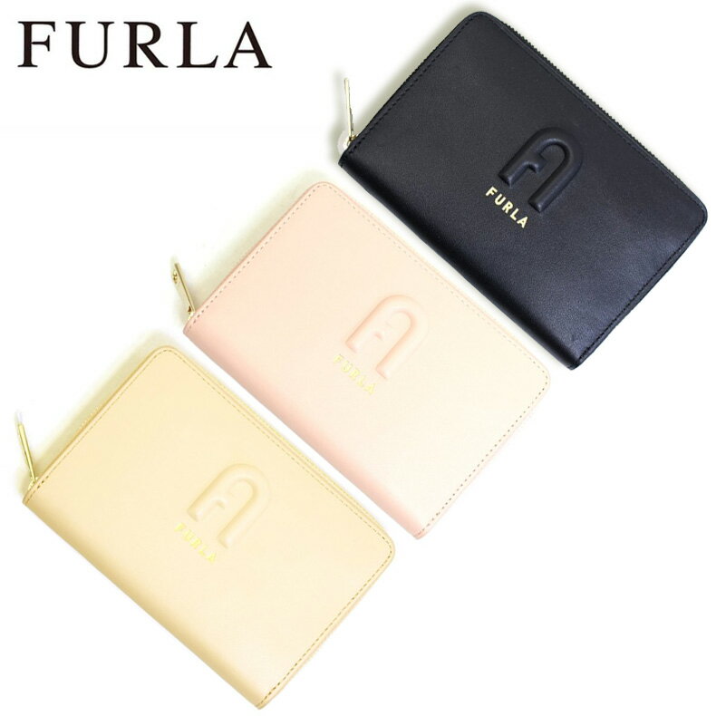 フルラ 財布 レディース フルラ FURLA 財布 二つ折り財布 折りたたみ財布 ラウンドファスナー リタ pds7fri-e3 レディース ベージュ ピンク ブラック レザー 本革 ロゴ ブランド furla-sw4