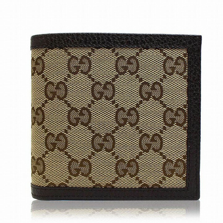 グッチ 財布（メンズ） グッチ 財布 GUCCI メンズ 二つ折り財布 ベージュ×ダークブラウン GGキャンバス×レザー 150413ky9ln9903 アウトレット さいふ ウォレット ブランド財布 コンパクト かっこいい オシャレ ブランド ビジネス