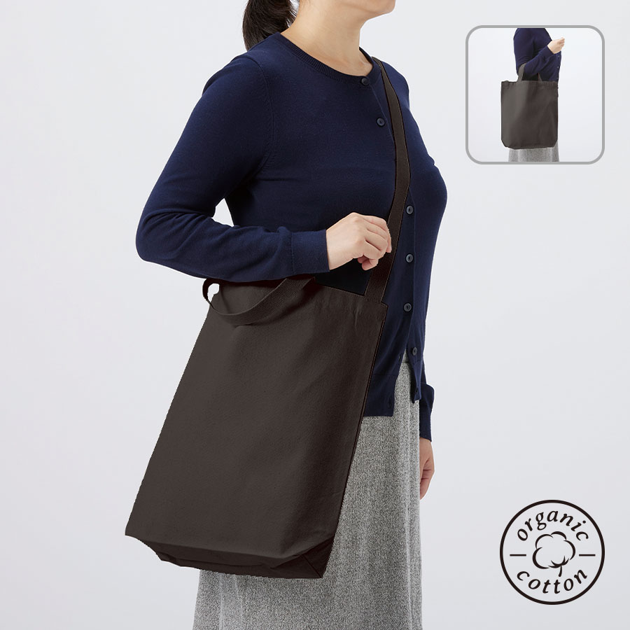 楽天fashion-labo（ファッションラボ）オーガニックコットンキャンバスWスタイルバッグ ブラック 黒 バッグ ショルダーバッグ バッグ トートバッグバッグ 斜めがけバッグ 2WAYバッグ 11L tr-1175-009 マークレススタイル MARKLESS STYLE