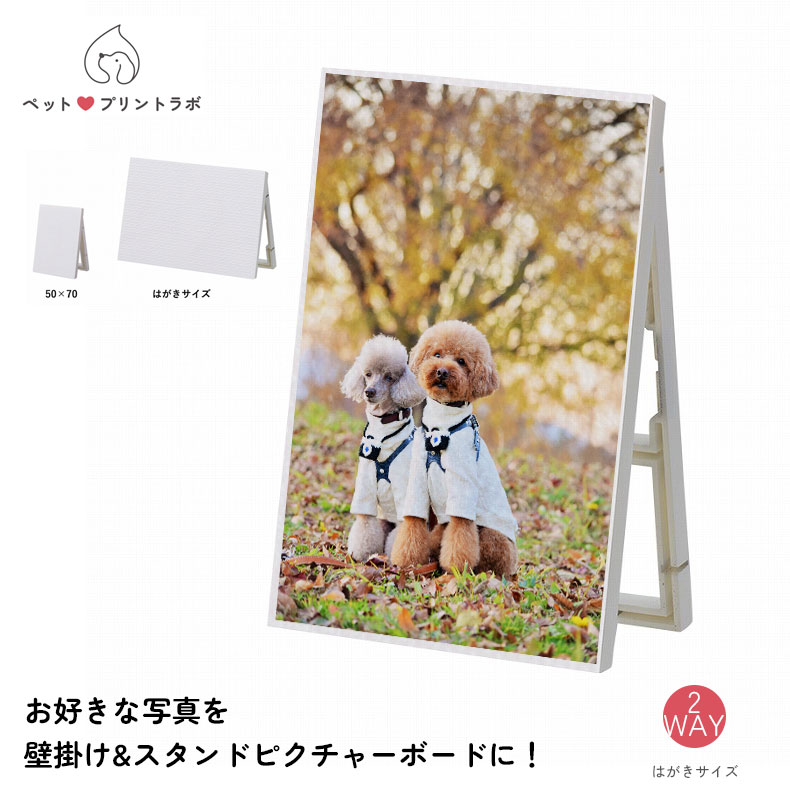 オリジナルプリント オーダーメイド 壁掛け&スタンドピクチャーボード はがきサイズ ペット 犬 猫 インテリア フォトフレーム 写真立て ポスターフレーム ppl-ts-1736-044 ペットプリントラボ