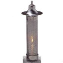 屋根付網巻ともしびローソク立(ガラス風防入) 屋根形状違い 大サイズ (高さ230mm)