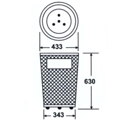 テラモト ごみ箱 グランドコーナー 430丸ステン14 【大型送料が必要です】【代金引換・後払い決済不可】 [2]