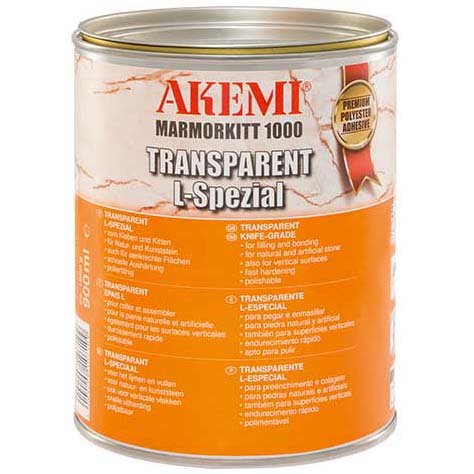 AKEMI　石材用補修接着剤　マーブルフィラー1000シリーズ　アケミ　Lスペシャル　900ml (硬化剤付)　AKEMI-TRANSPARENT L-SPECIAL